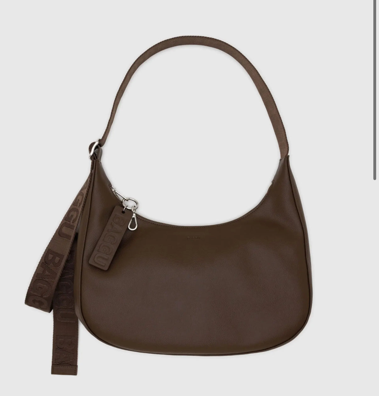 Medium Recycled Leather Crescent Bag